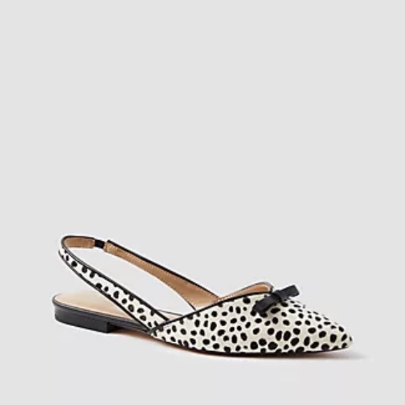 Ann Taylor Shoes - Ann Taylor Haircalf Bow Slingback Flats